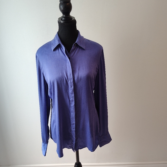 Purple Silk Blouse Ann Taylor - Picture 1 of 4